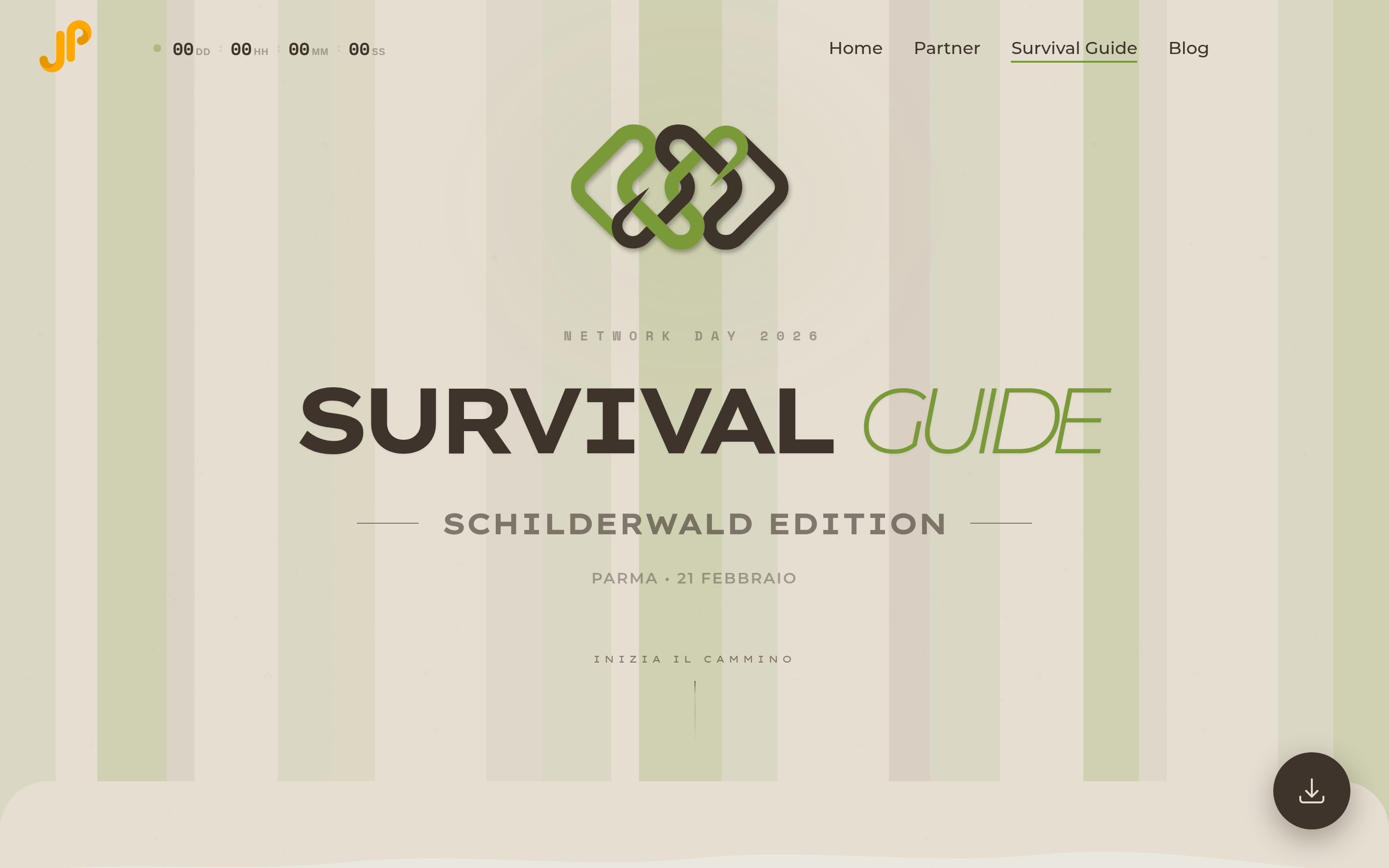 La copertina della Survival Guide, edizione Schilderwald, su un fondo di alberi chiari